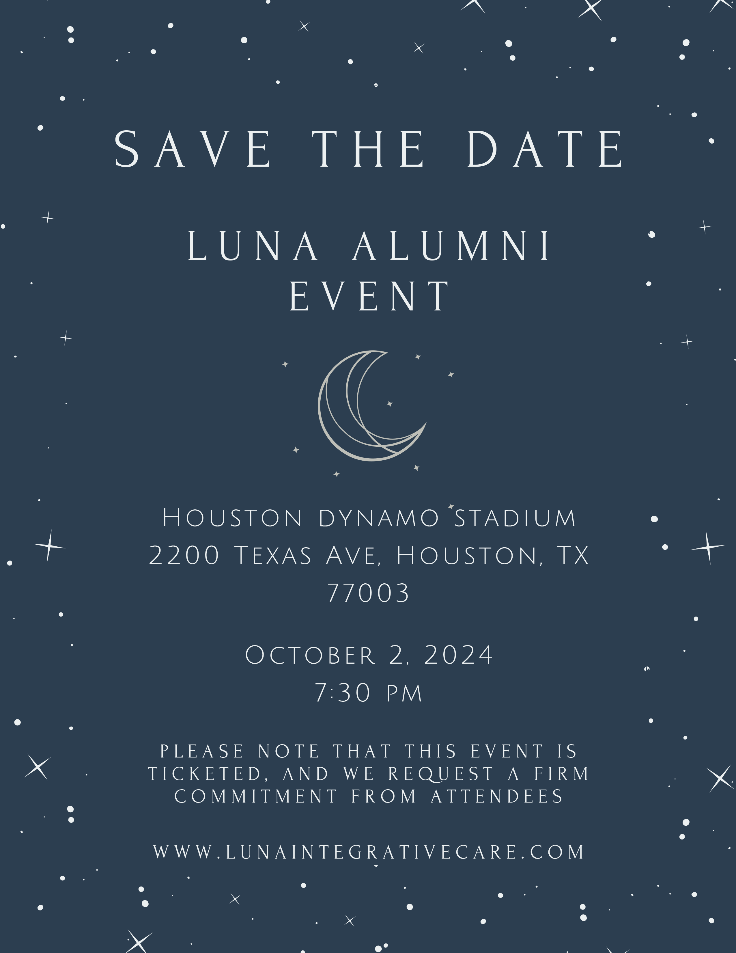 Luna Fall Alumni Event Flyer